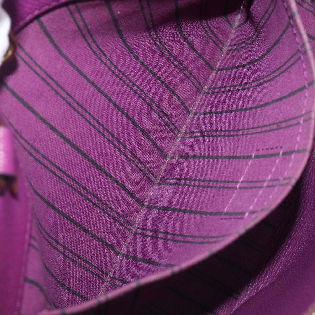 LOUIS VUITTON Monogram Empreinte Montaigne MM Bag Purple M41046 LV Auth ep16194A