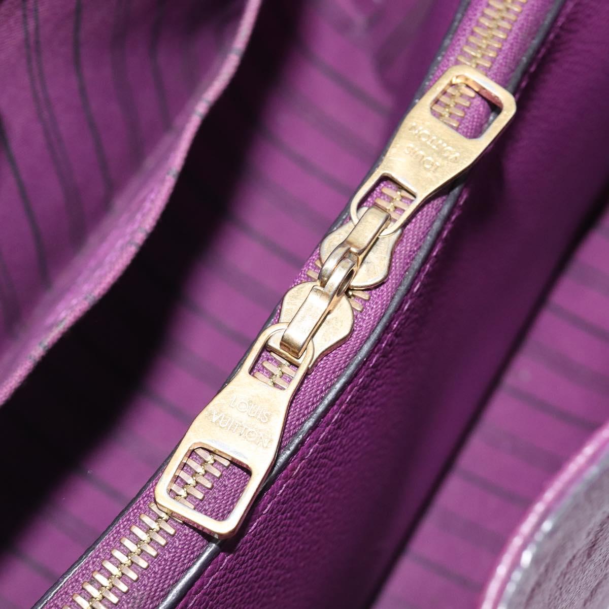 LOUIS VUITTON Monogram Empreinte Montaigne MM Bag Purple M41046 LV Auth ep16194A