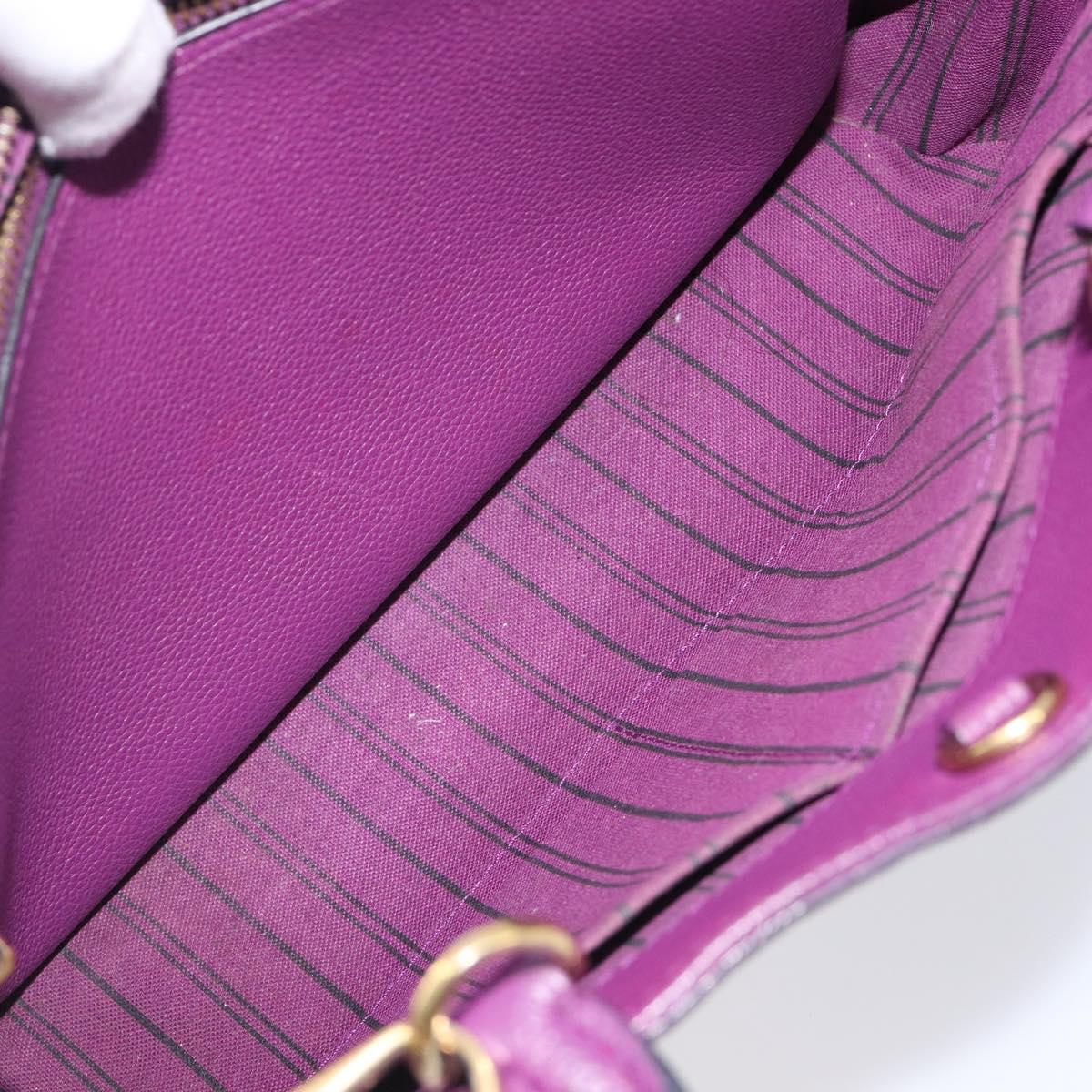 LOUIS VUITTON Monogram Empreinte Montaigne MM Bag Purple M41046 LV Auth ep16194A