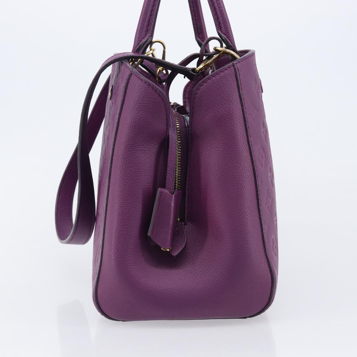 LOUIS VUITTON Monogram Empreinte Montaigne MM Bag Purple M41046 LV Auth ep16194A