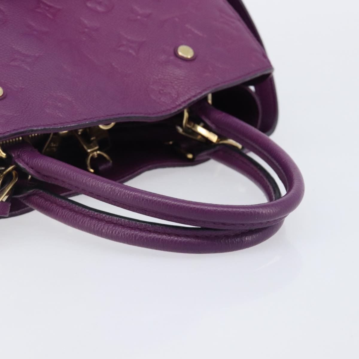 LOUIS VUITTON Monogram Empreinte Montaigne MM Bag Purple M41046 LV Auth ep16194A