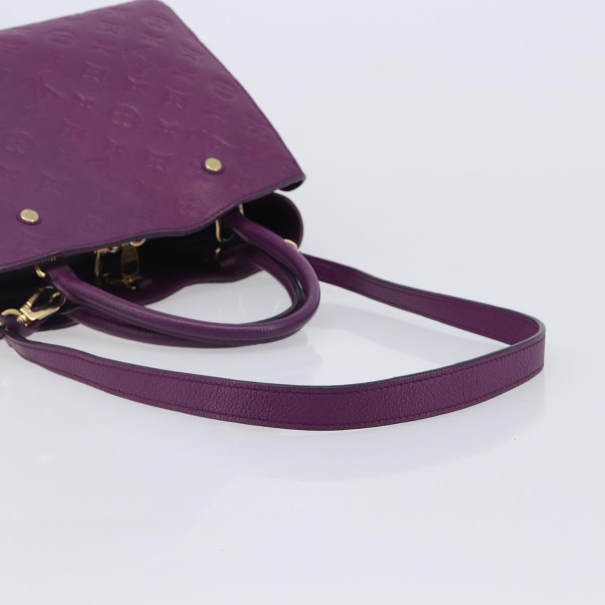 LOUIS VUITTON Monogram Empreinte Montaigne MM Bag Purple M41046 LV Auth ep16194A