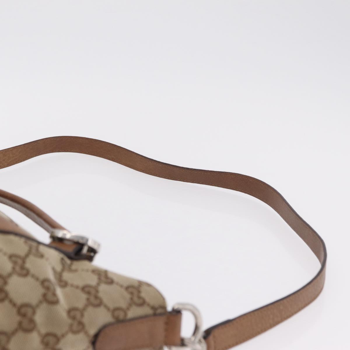 GUCCI GG Canvas Hand Bag 2way Beige Silver 323675 Auth ep16196