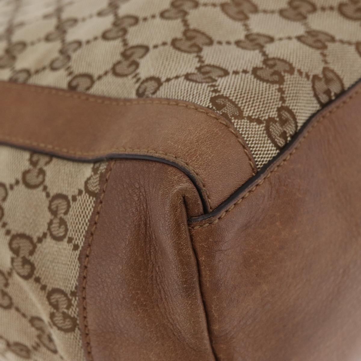 GUCCI GG Canvas Hand Bag 2way Beige Silver 323675 Auth ep16196
