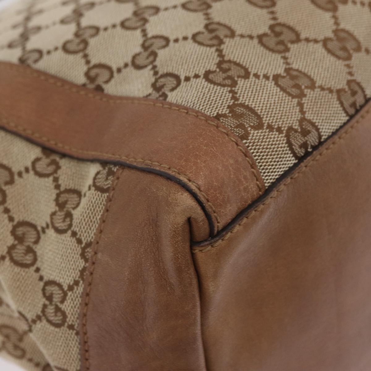 GUCCI GG Canvas Hand Bag 2way Beige Silver 323675 Auth ep16196