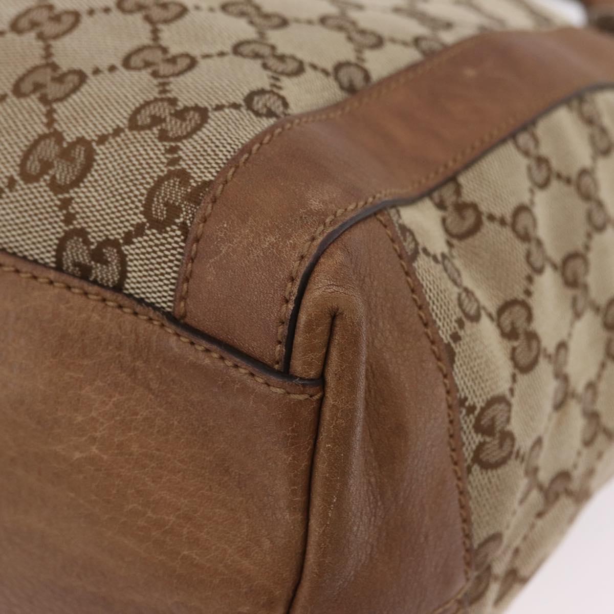 GUCCI GG Canvas Hand Bag 2way Beige Silver 323675 Auth ep16196