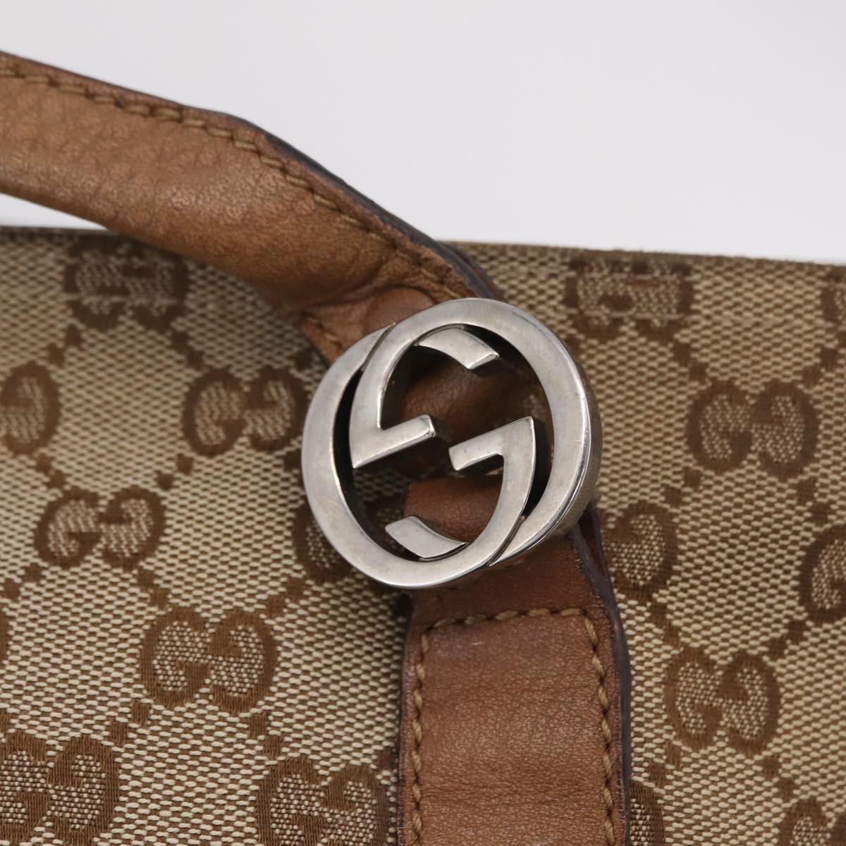 GUCCI GG Canvas Hand Bag 2way Beige Silver 323675 Auth ep16196