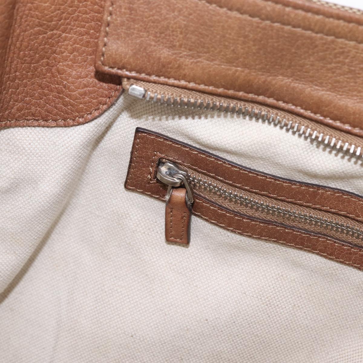 GUCCI GG Canvas Hand Bag 2way Beige Silver 323675 Auth ep16196