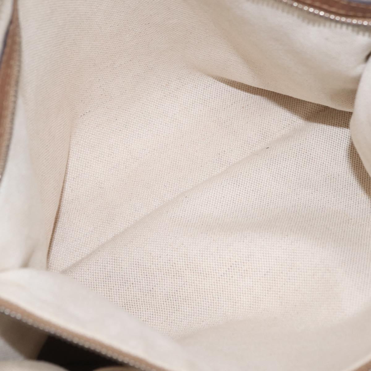 GUCCI GG Canvas Hand Bag 2way Beige Silver 323675 Auth ep16196