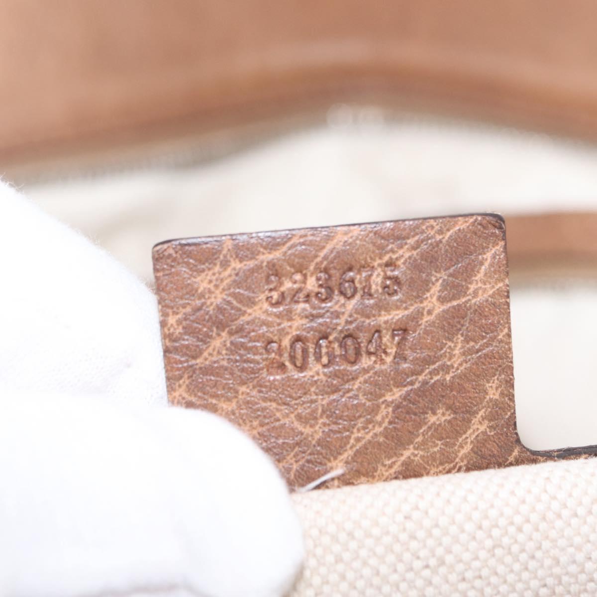 GUCCI GG Canvas Hand Bag 2way Beige Silver 323675 Auth ep16196