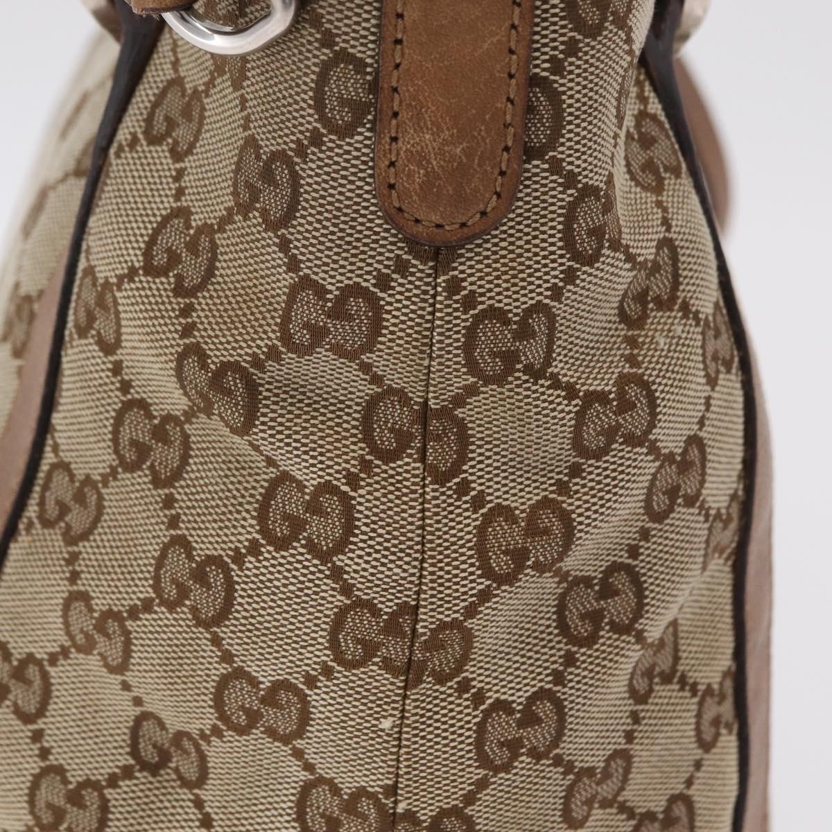 GUCCI GG Canvas Hand Bag 2way Beige Silver 323675 Auth ep16196