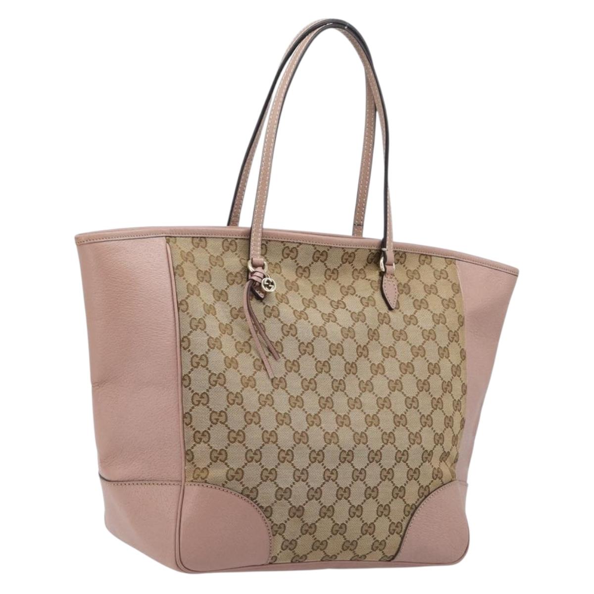 GUCCI GG Canvas Tote Bag Beige Gold 323671 Auth ep16197