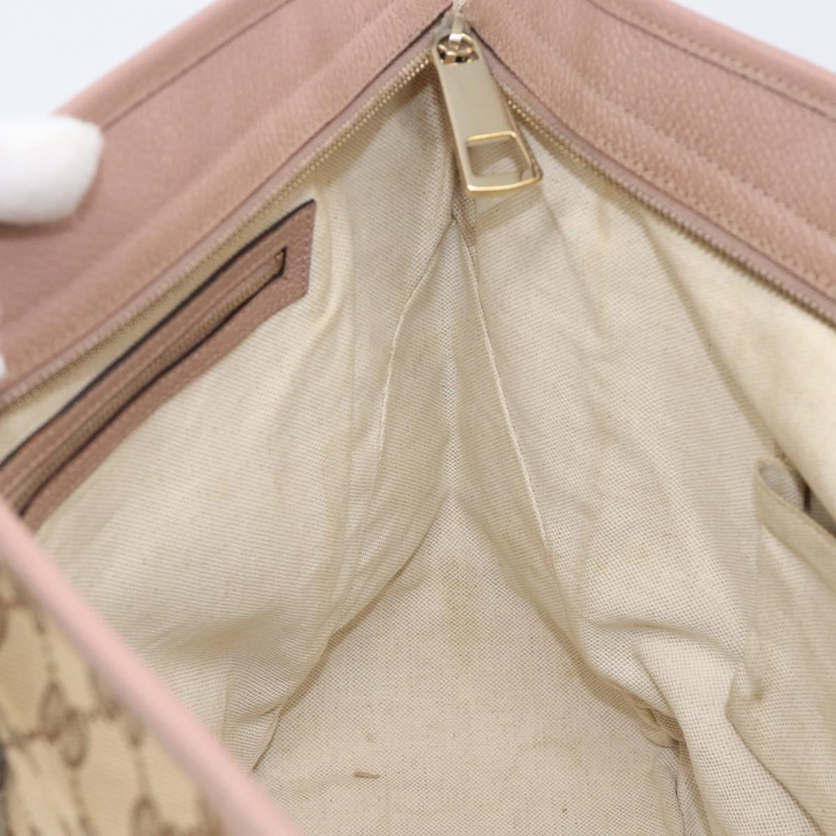 GUCCI GG Canvas Tote Bag Beige Gold 323671 Auth ep16197