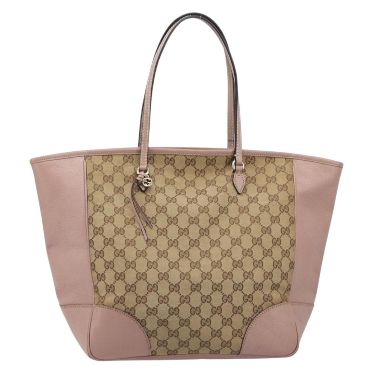 GUCCI GG Canvas Tote Bag Beige Gold 323671 Auth ep16197
