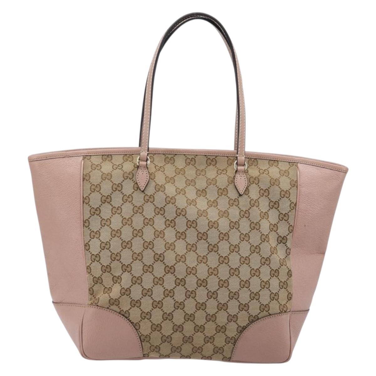 GUCCI GG Canvas Tote Bag Beige Gold 323671 Auth ep16197
