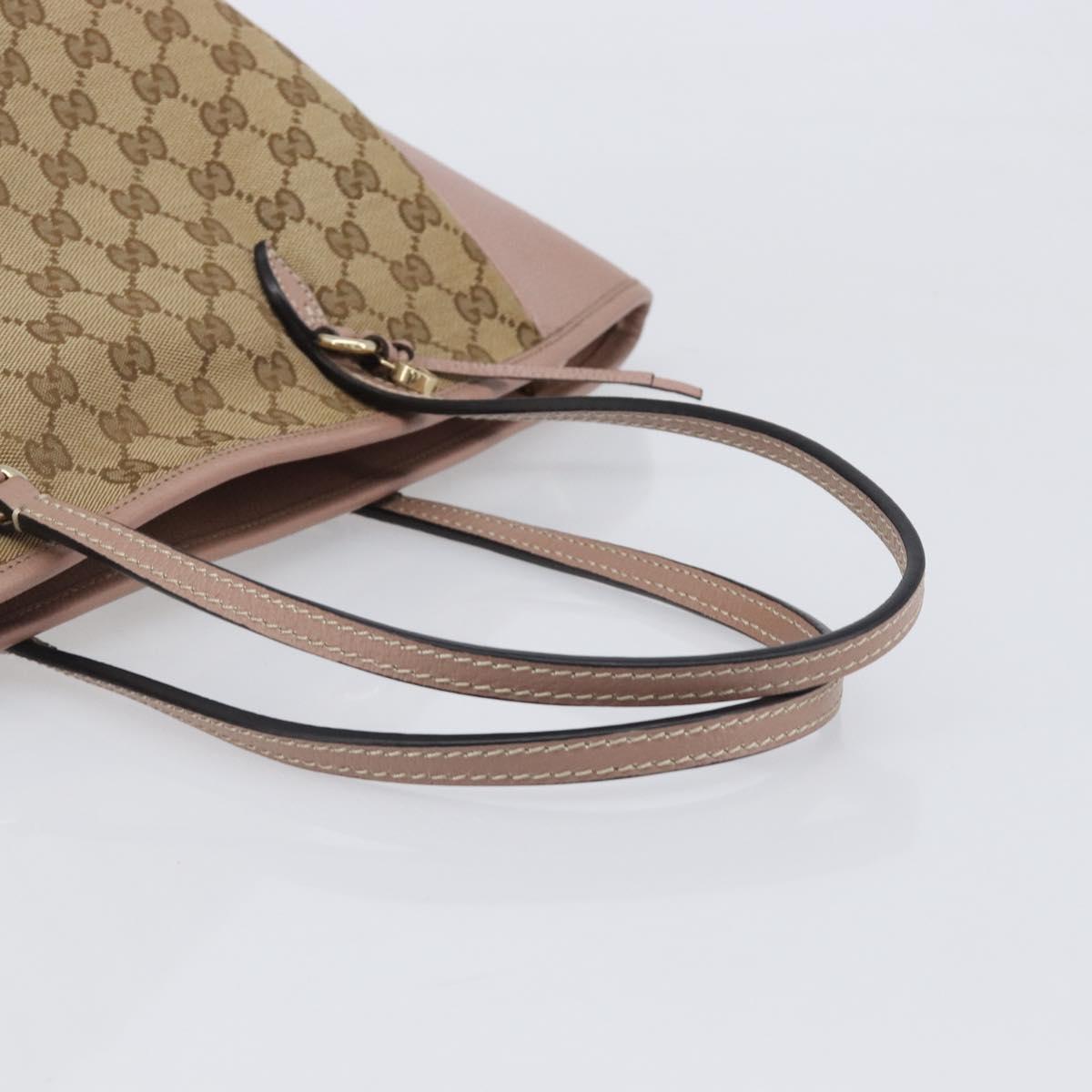 GUCCI GG Canvas Tote Bag Beige Gold 323671 Auth ep16197