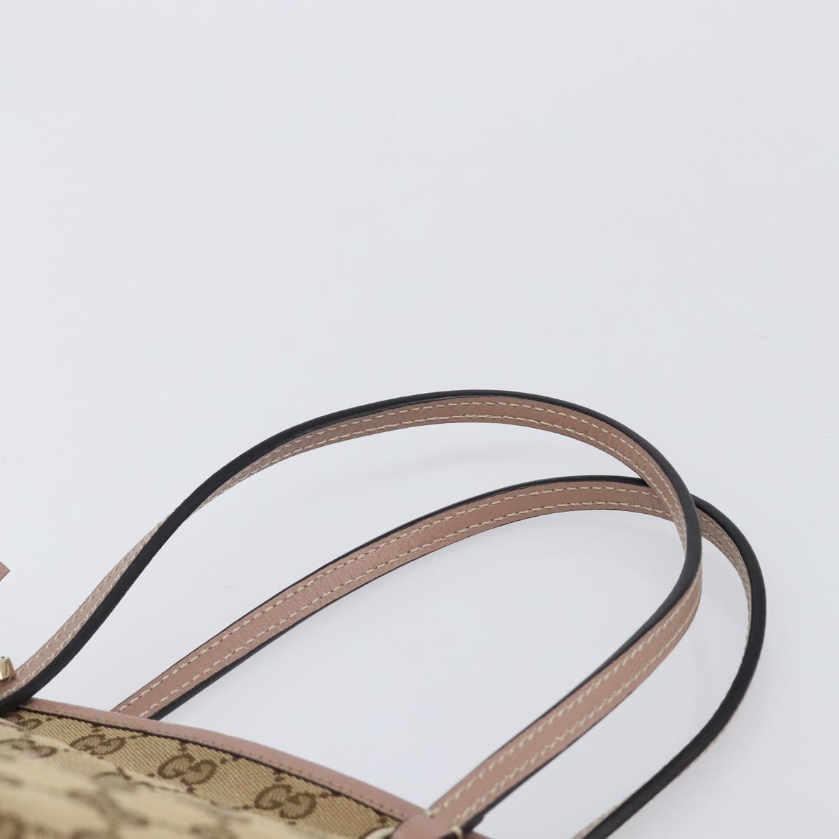 GUCCI GG Canvas Tote Bag Beige Gold 323671 Auth ep16197
