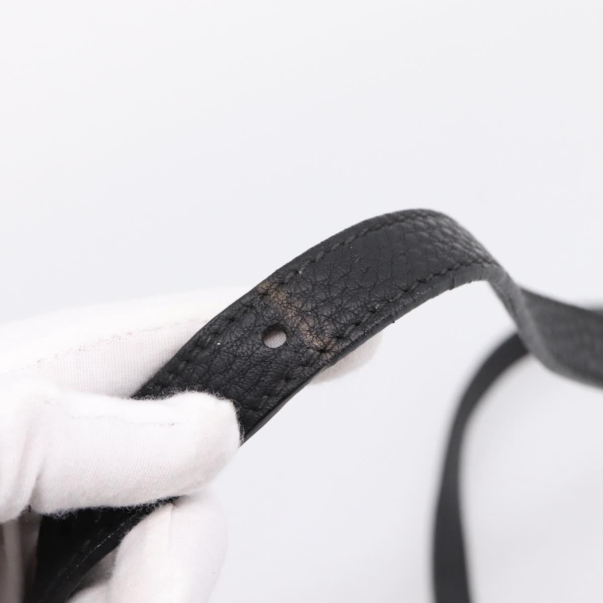 PRADA Hand Bag Leather 2way Black Gold Auth ep16198V