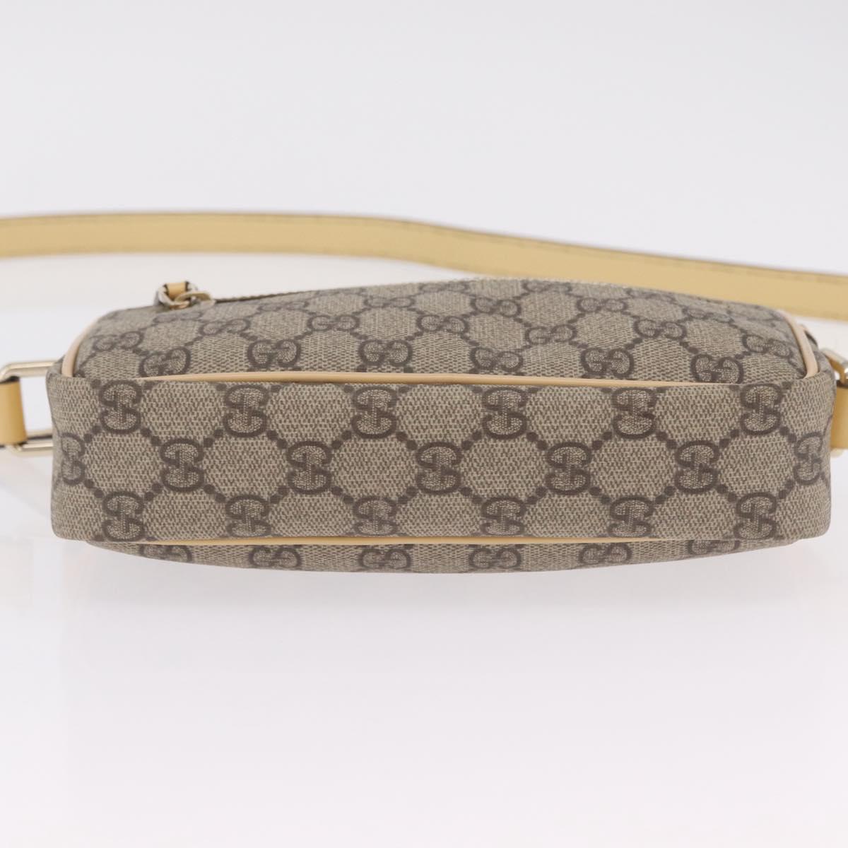 GUCCI GG Supreme Shoulder Bag PVC Beige Gold 201447 Auth ep16201