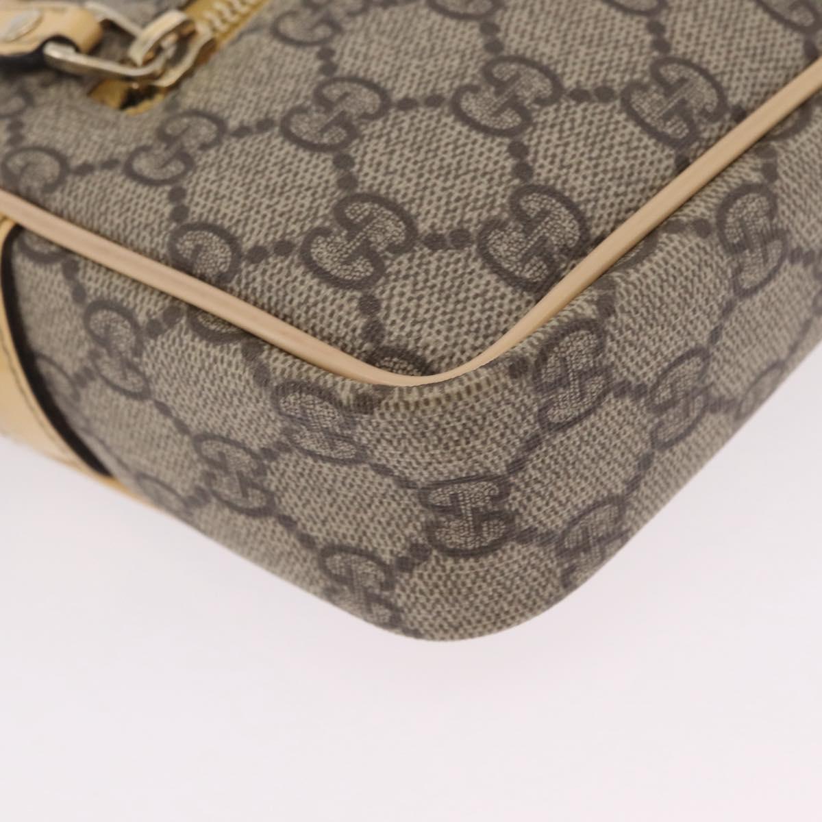 GUCCI GG Supreme Shoulder Bag PVC Beige Gold 201447 Auth ep16201