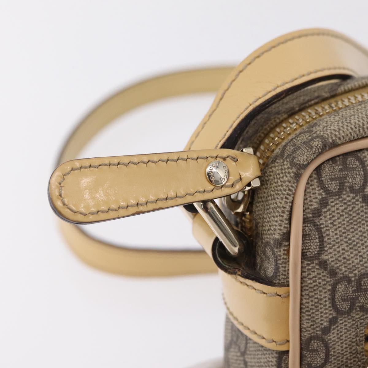 GUCCI GG Supreme Shoulder Bag PVC Beige Gold 201447 Auth ep16201