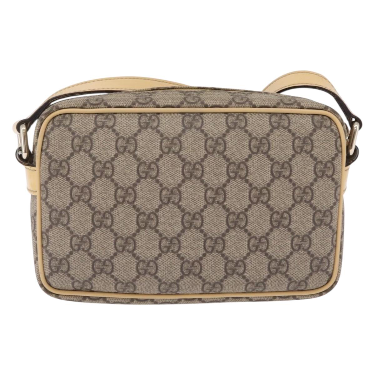 GUCCI GG Supreme Shoulder Bag PVC Beige Gold 201447 Auth ep16201
