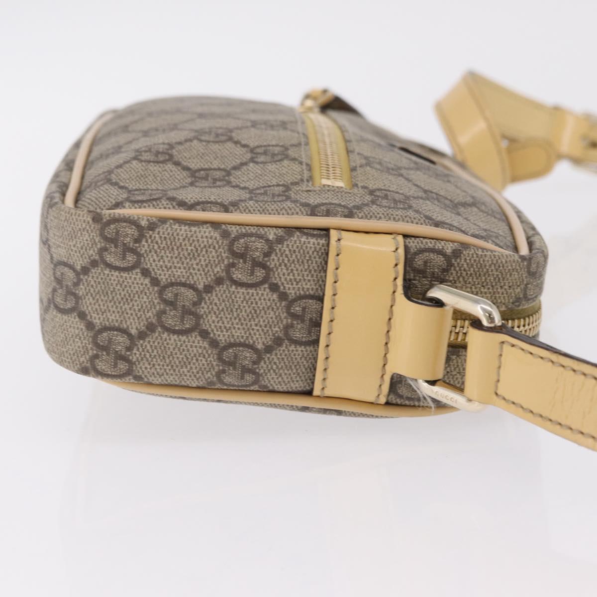 GUCCI GG Supreme Shoulder Bag PVC Beige Gold 201447 Auth ep16201