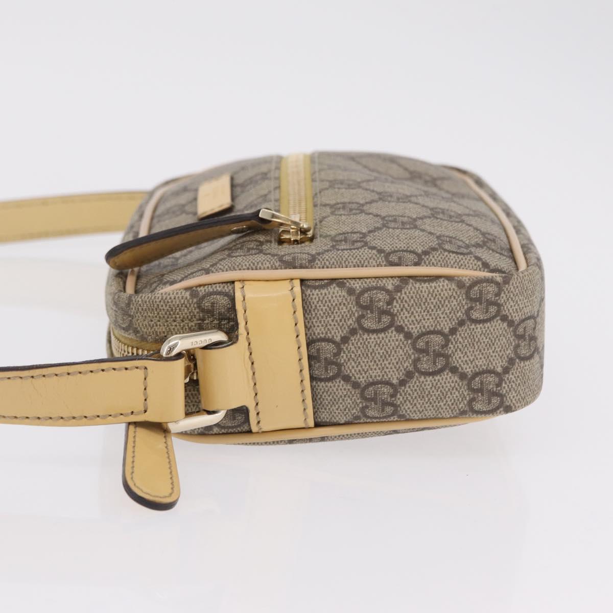 GUCCI GG Supreme Shoulder Bag PVC Beige Gold 201447 Auth ep16201