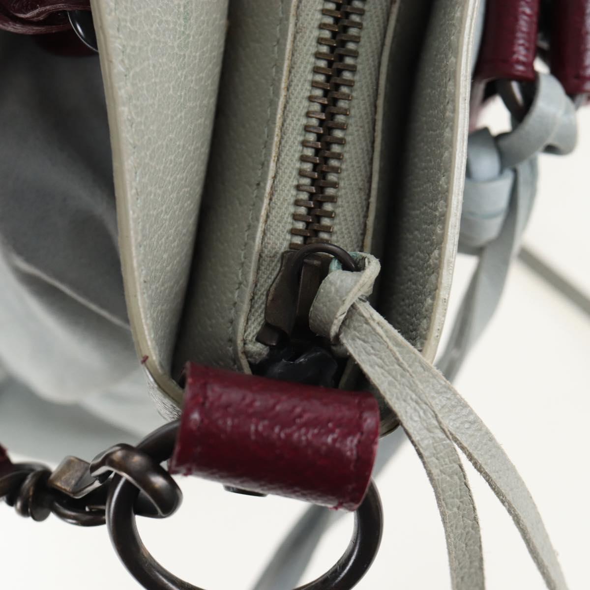 BALENCIAGA The First Hand Bag Leather 2way Gray 103208 Auth ep16202V
