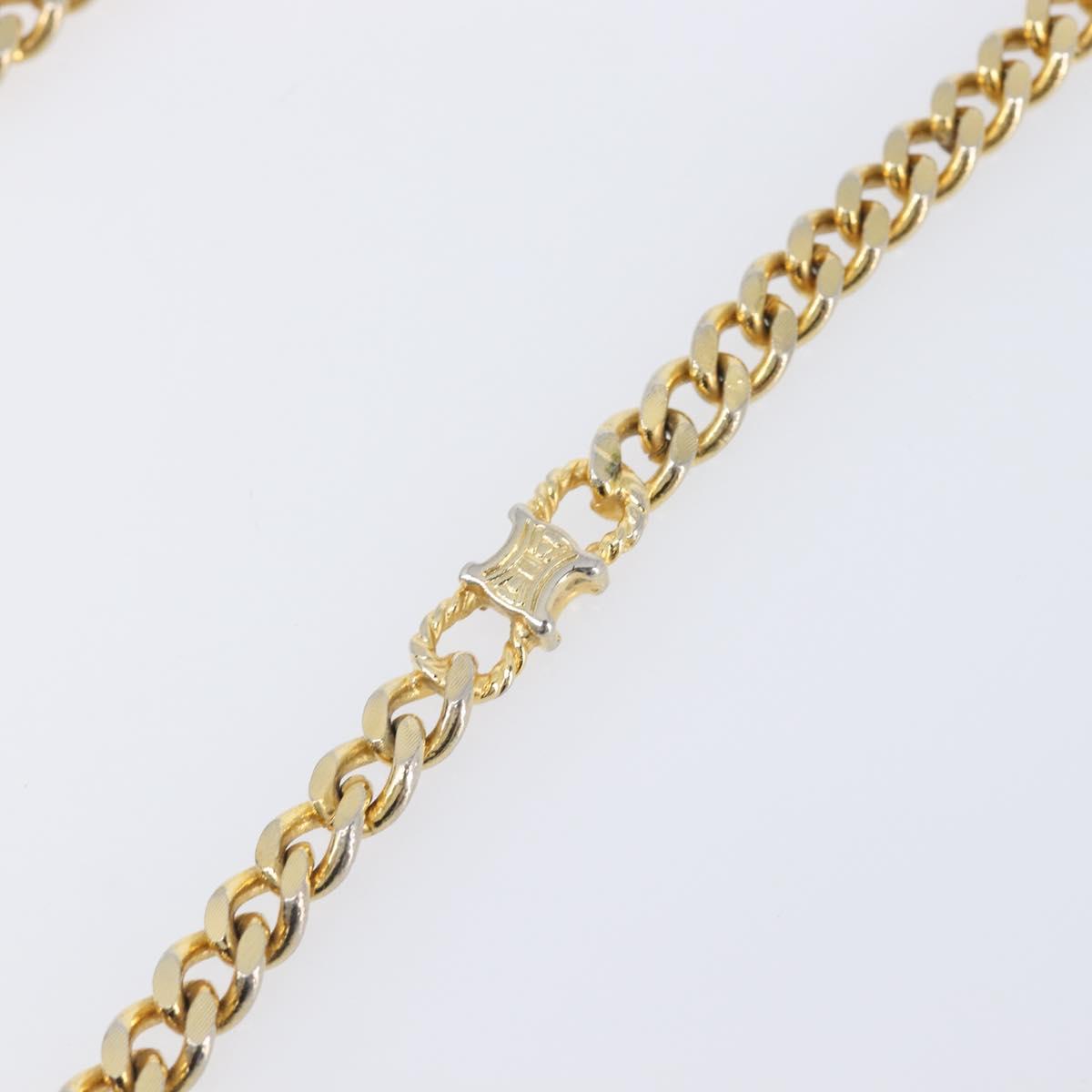 CELINE Chain Shoulder Bag Leather Black Gold Auth ep16204