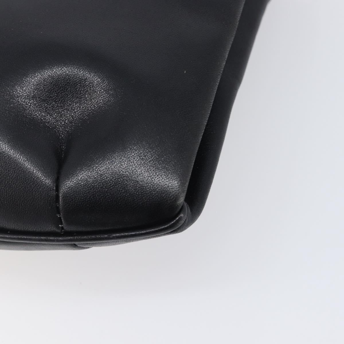 CELINE Chain Shoulder Bag Leather Black Gold Auth ep16204