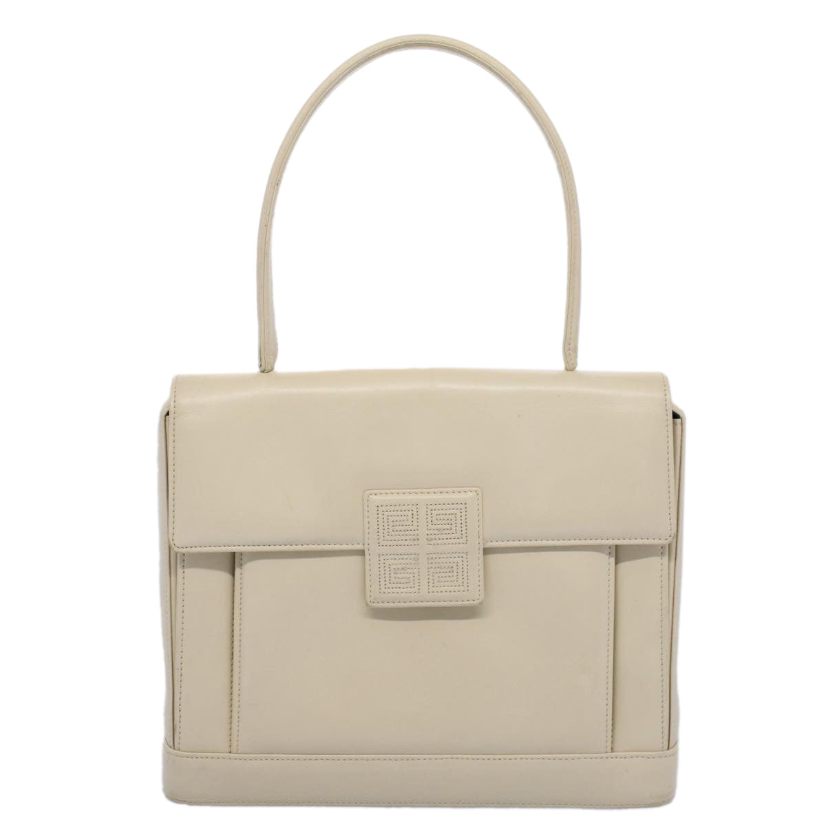 GIVENCHY Hand Bag Leather Beige Auth ep1621