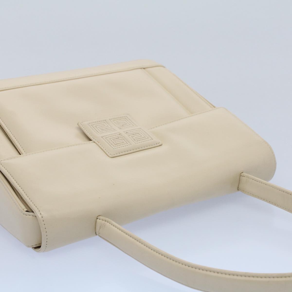 GIVENCHY Hand Bag Leather Beige Auth ep1621