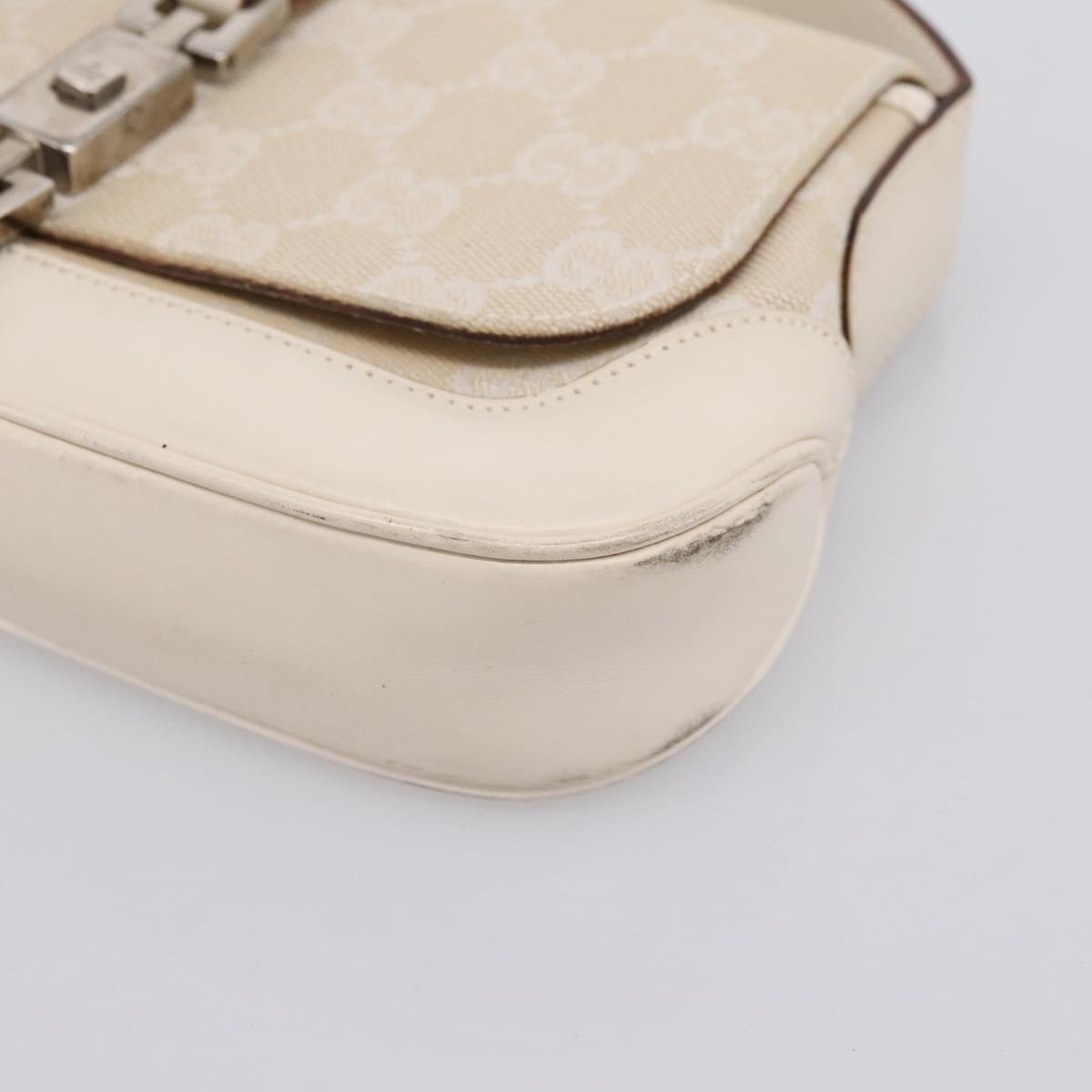 GUCCI GG Canvas Jackie Shoulder Bag Beige Silver 007 2038 Auth ep16210A