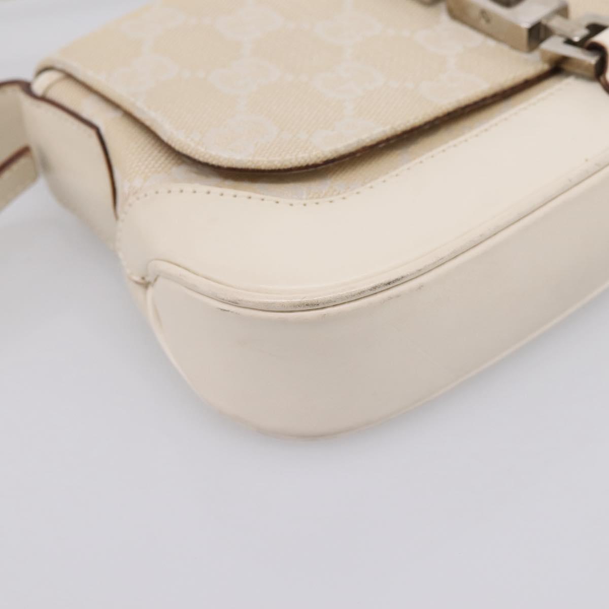 GUCCI GG Canvas Jackie Shoulder Bag Beige Silver 007 2038 Auth ep16210A