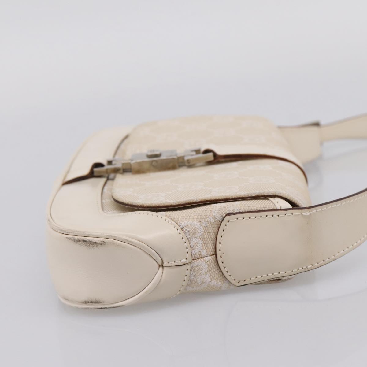 GUCCI GG Canvas Jackie Shoulder Bag Beige Silver 007 2038 Auth ep16210A