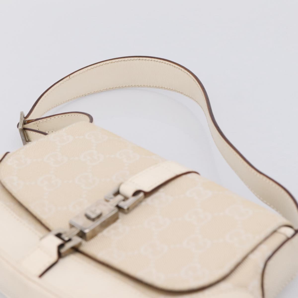GUCCI GG Canvas Jackie Shoulder Bag Beige Silver 007 2038 Auth ep16210A