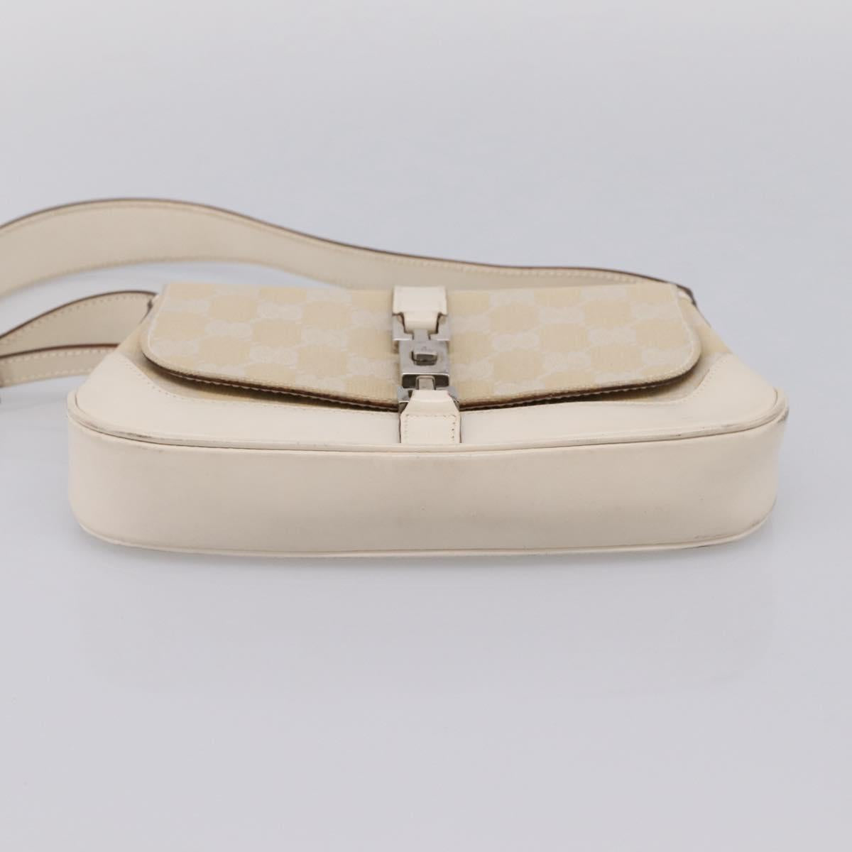 GUCCI GG Canvas Jackie Shoulder Bag Beige Silver 007 2038 Auth ep16210A