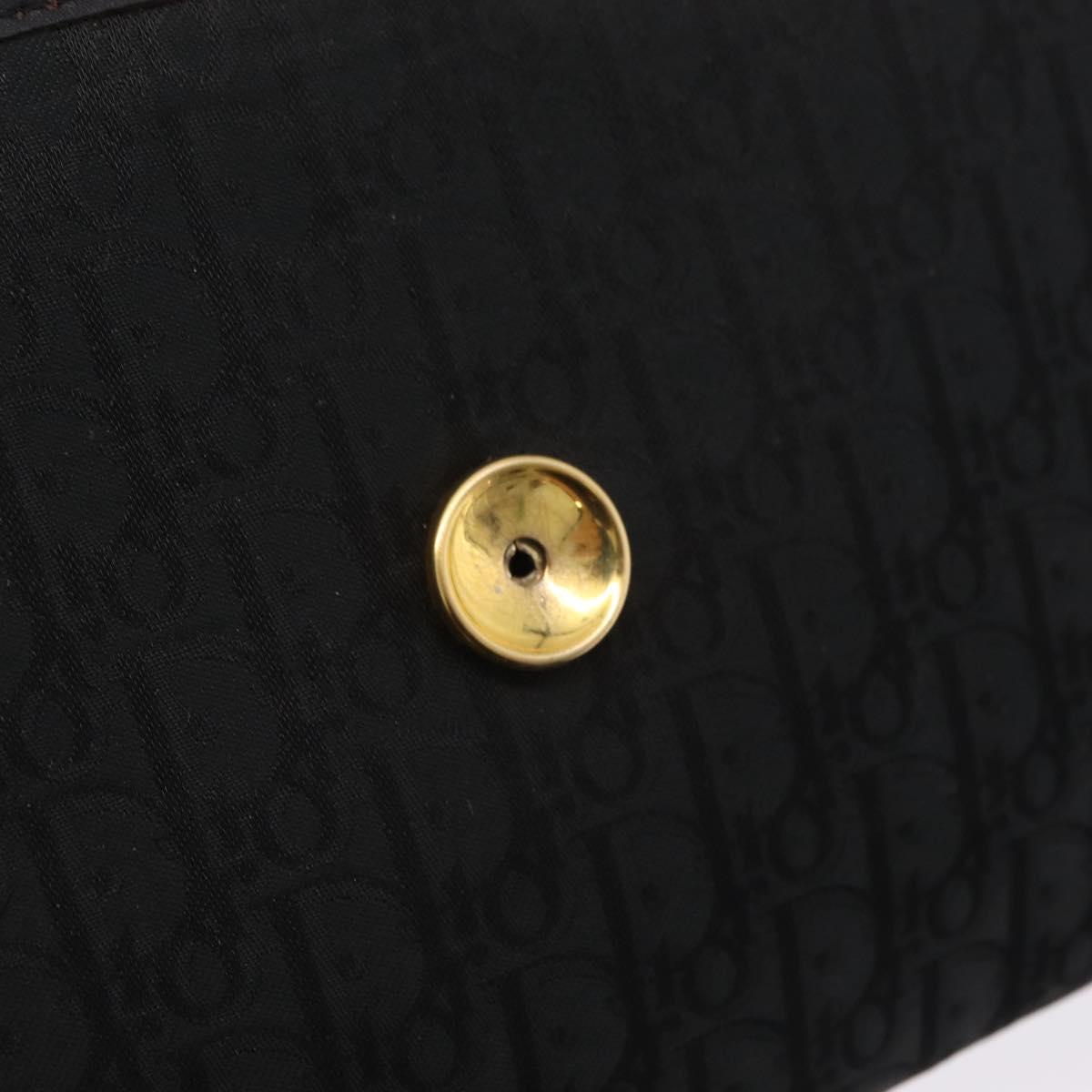 Christian Dior Trotter Canvas Chain Shoulder Bag Black Gold Auth ep16211