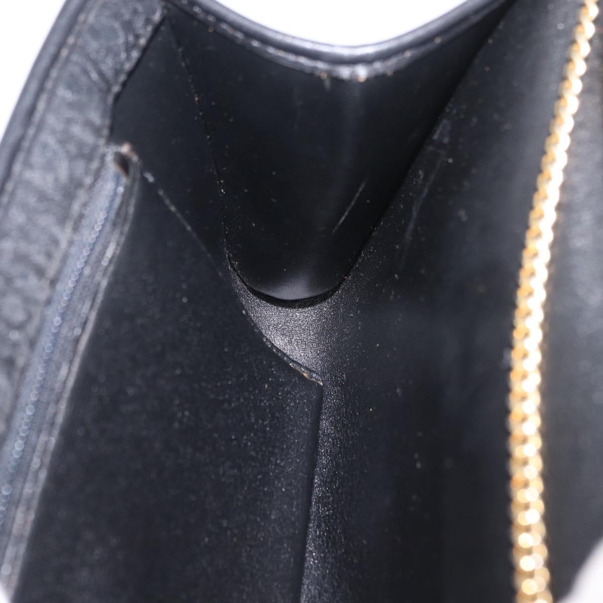 Christian Dior Trotter Canvas Chain Shoulder Bag Black Gold Auth ep16211
