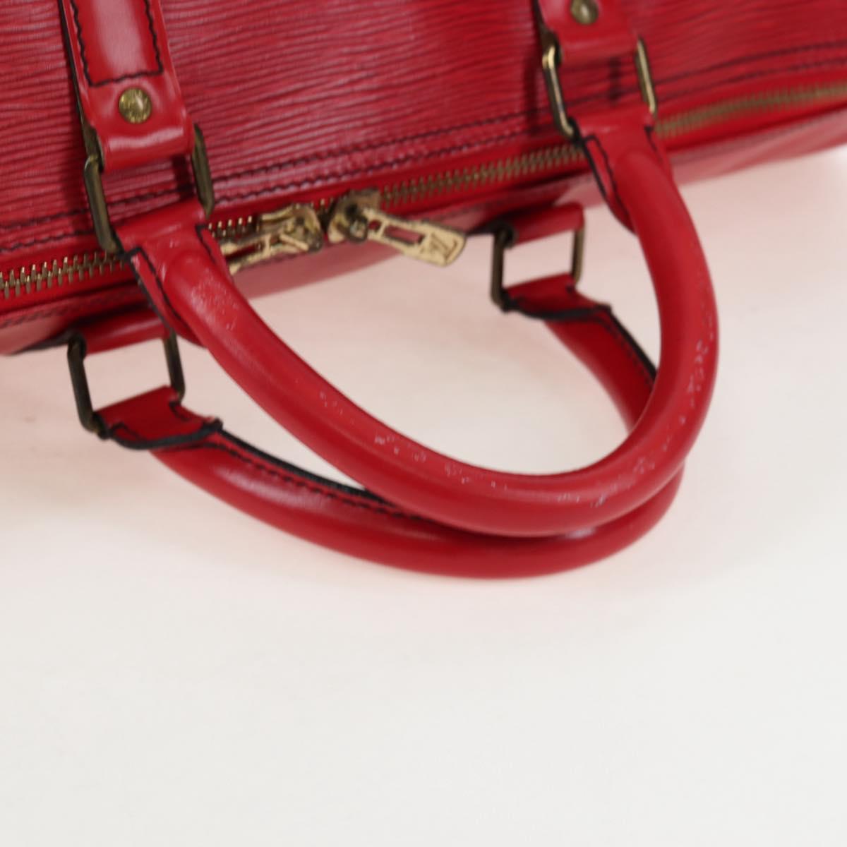 LOUIS VUITTON Epi Keepall 50 Boston Bag Red M42967 LV Auth ep16212A