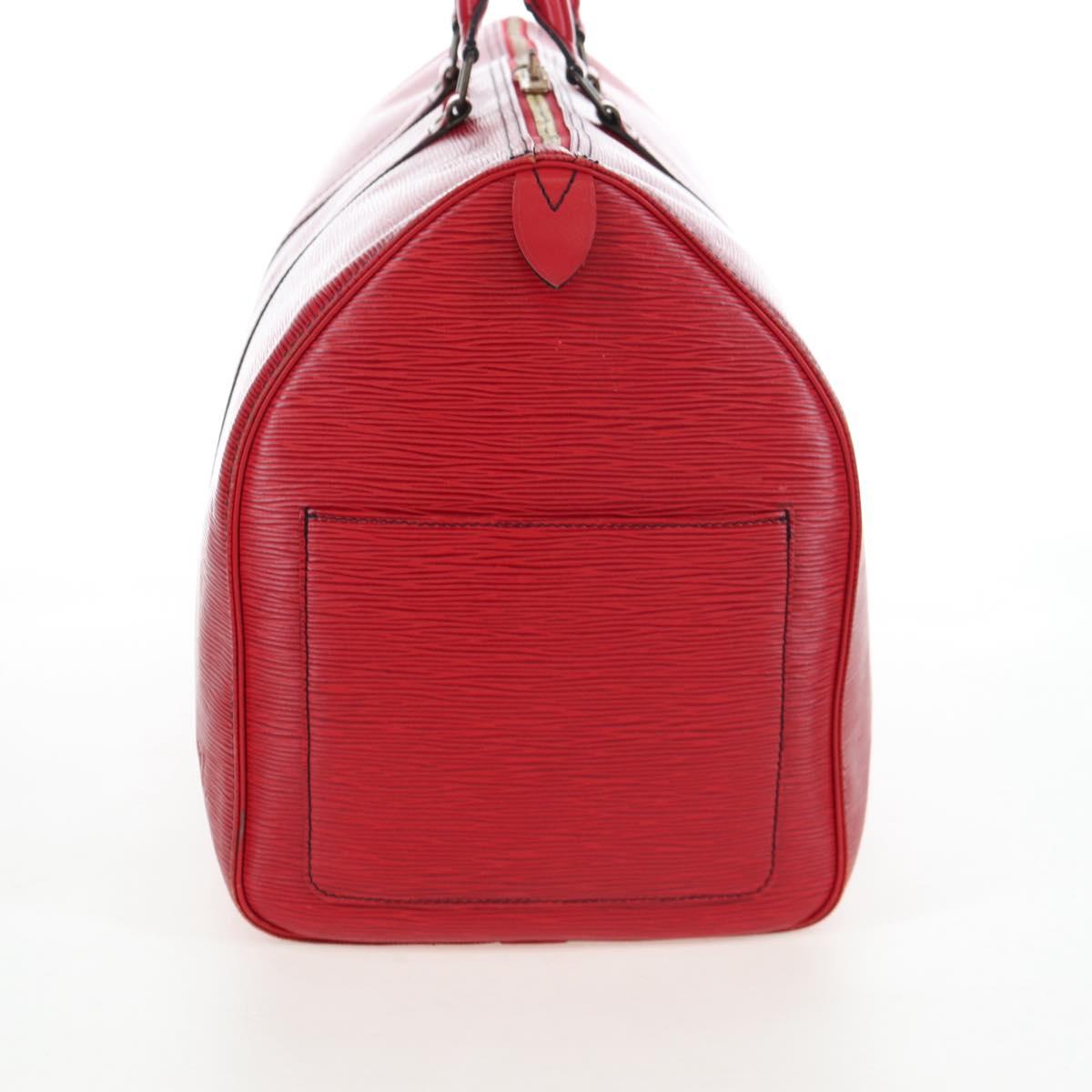 LOUIS VUITTON Epi Keepall 50 Boston Bag Red M42967 LV Auth ep16212A