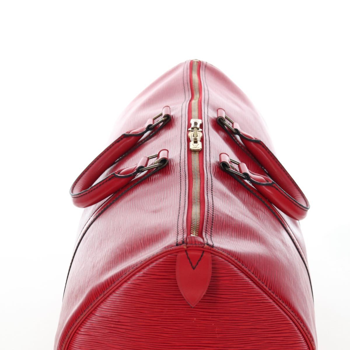 LOUIS VUITTON Epi Keepall 50 Boston Bag Red M42967 LV Auth ep16212A