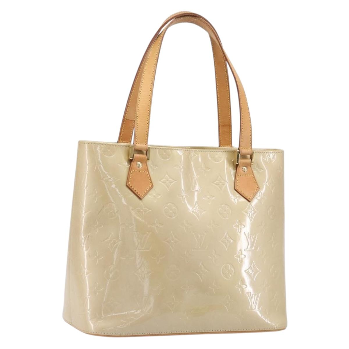 LOUIS VUITTON Monogram Vernis Houston Hand Bag Beige M91004 LV Auth ep16213