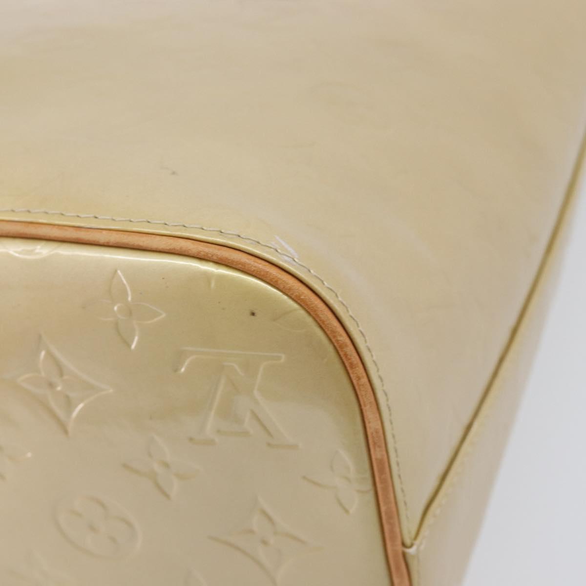 LOUIS VUITTON Monogram Vernis Houston Hand Bag Beige M91004 LV Auth ep16213