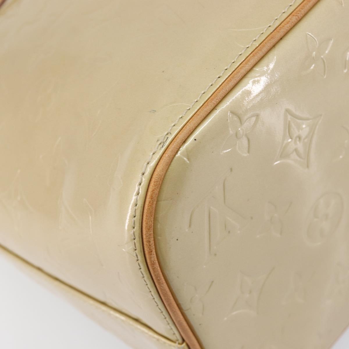 LOUIS VUITTON Monogram Vernis Houston Hand Bag Beige M91004 LV Auth ep16213