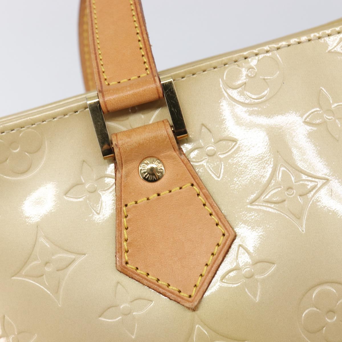 LOUIS VUITTON Monogram Vernis Houston Hand Bag Beige M91004 LV Auth ep16213