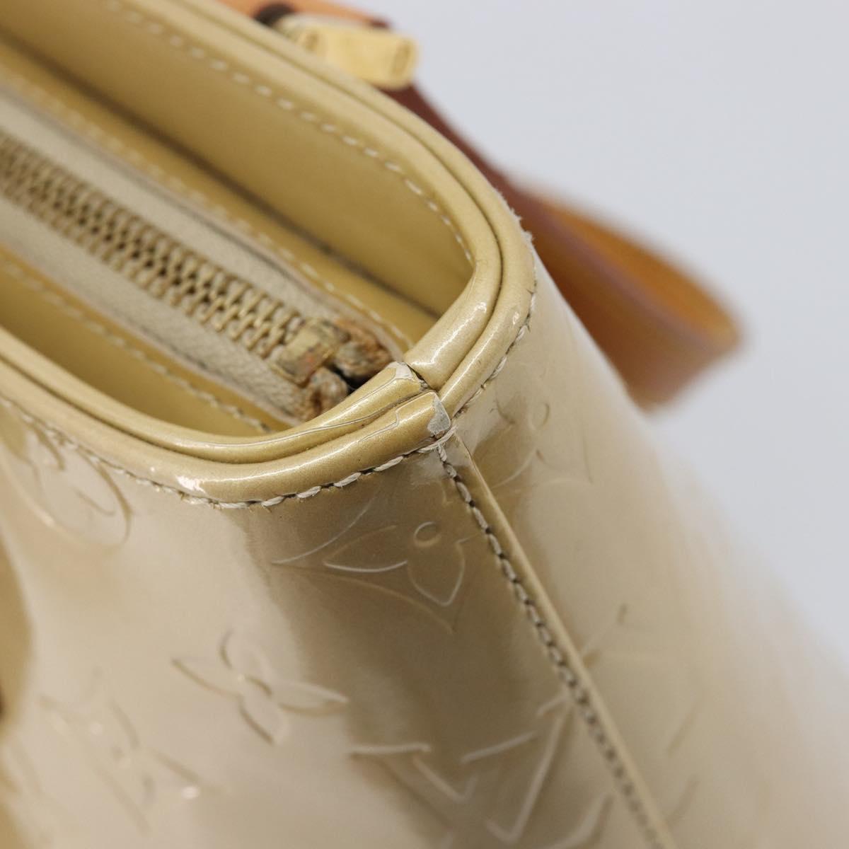 LOUIS VUITTON Monogram Vernis Houston Hand Bag Beige M91004 LV Auth ep16213