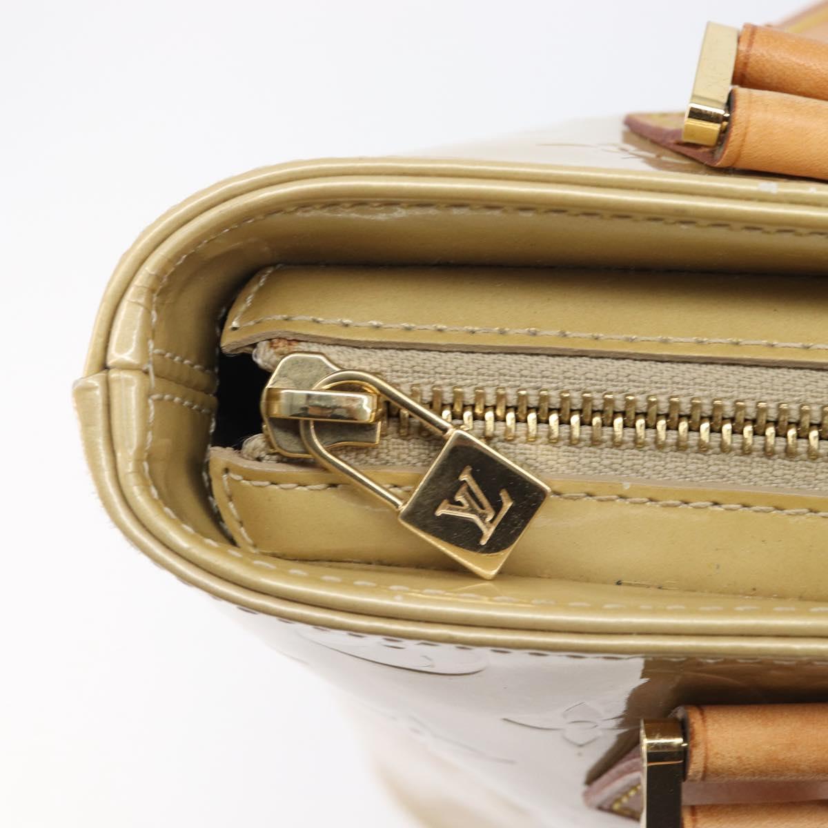 LOUIS VUITTON Monogram Vernis Houston Hand Bag Beige M91004 LV Auth ep16213