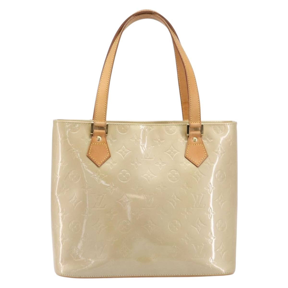 LOUIS VUITTON Monogram Vernis Houston Hand Bag Beige M91004 LV Auth ep16213